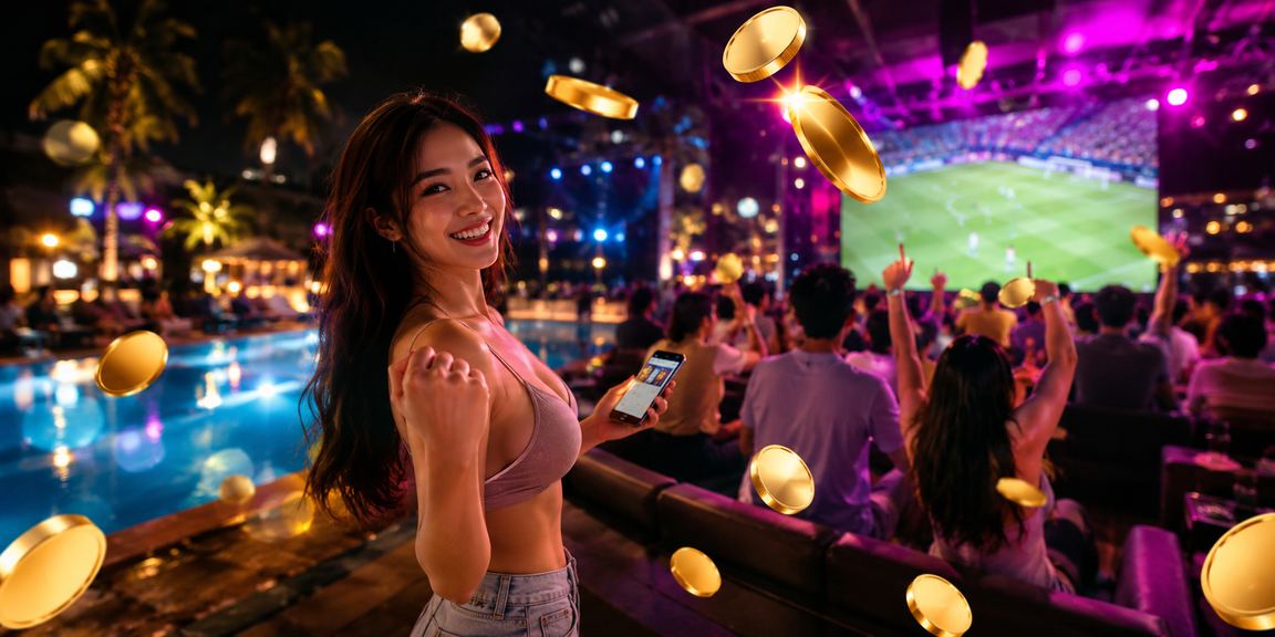 Ánh đèn neon rực rỡ tại khu vực casino Mũi Né về đêm